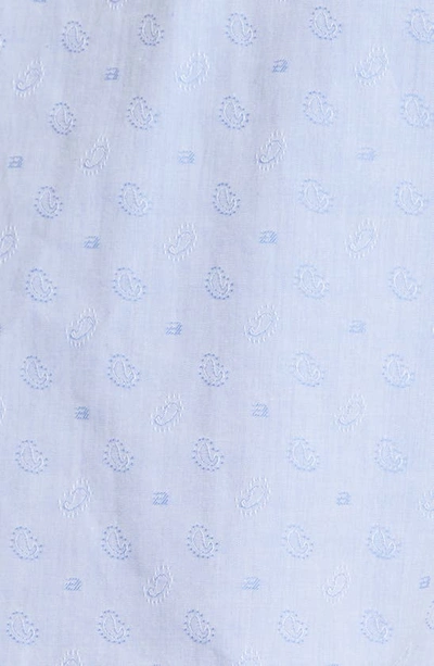 Shop Alexander Wang Paisley Embroidery Logo Cotton Boxer Shorts In Chambray Blue