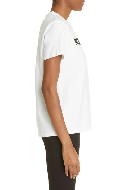 Shop Moncler Logo Embroidered T-shirt In White