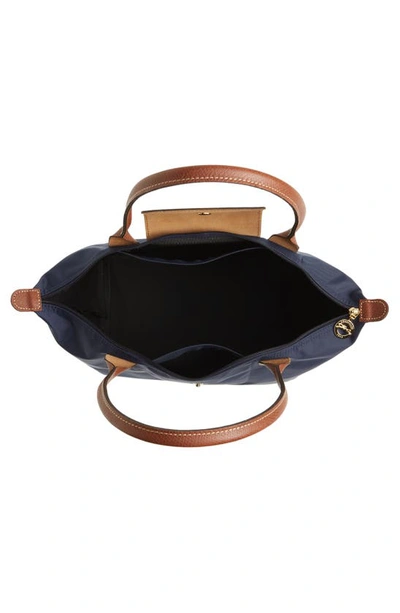 Longchamp Le Pliage Original Medium Canvas Short Handle Handbag In Marine