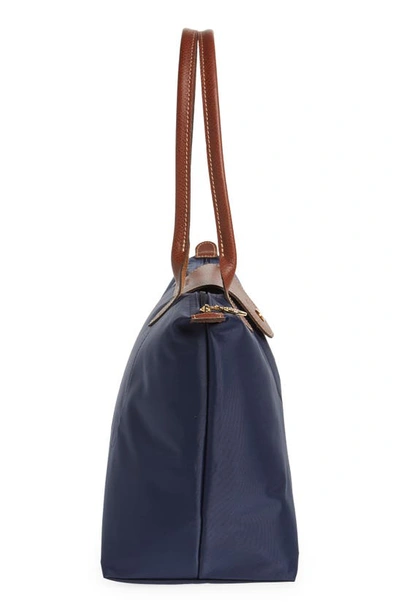 Longchamp Le Pliage Original Medium Canvas Short Handle Handbag In Marine
