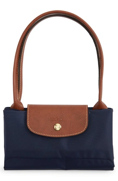 Shop Longchamp Medium Le Pliage Nylon Shoulder Tote In Marine