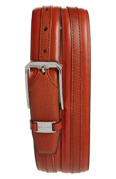 Shop Ted Baker Siymon Mix Texture Leather Belt In Tan