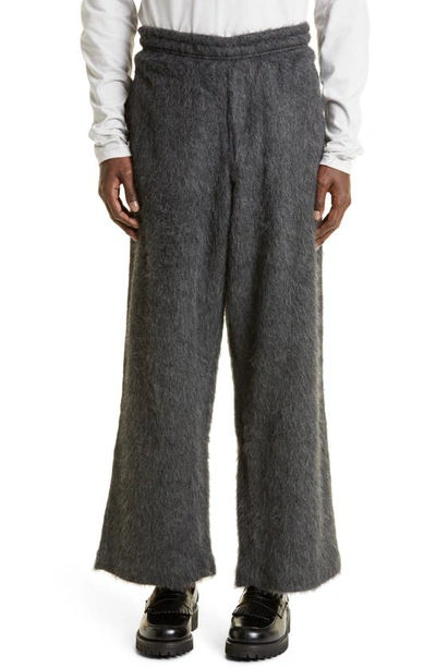 Our Legacy Reduced Straight-leg Brushed-knit Trousers In Gray