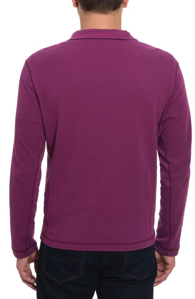 Robert Graham Polaris Embroidered Skull Quarter Zip Pullover In Berry