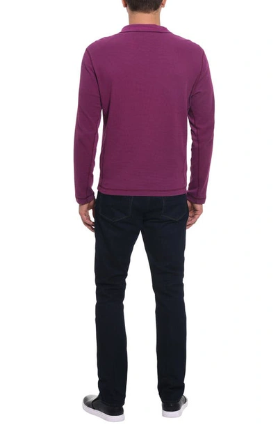 Shop Robert Graham Polaris Embroidered Skull Quarter Zip Pullover In Berry