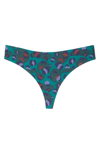 Shop Honeydew Intimates Skinz Hipster Thong In Emerald Leopard