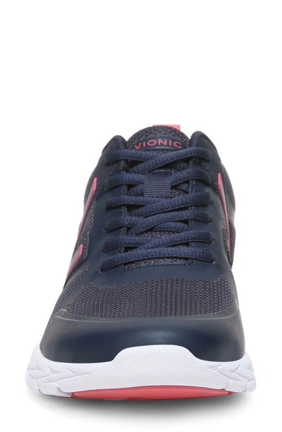 Shop Vionic Miles Ii Sneaker In Navy/ Pink