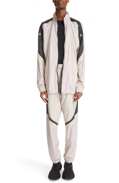 Shop Givenchy Oversize Embroidered Logo Track Jacket In Pearl Grey 2
