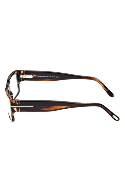 Shop Tom Ford 54mm Blue Light Blocking Glasses In Dark Brown/ Other
