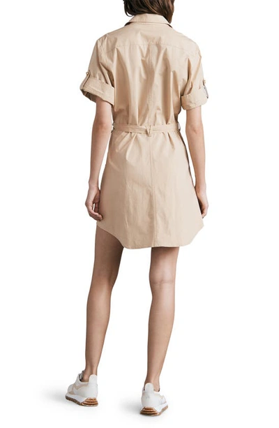 Rag & Bone Roxanne Short Sleeve Mini Utility Dress In Light Khaki