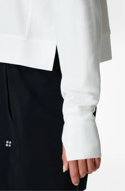 Sweaty Betty After Class Cropped Sweatshirt In Lily White