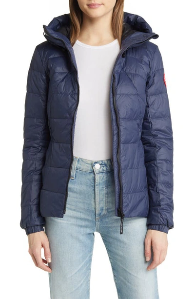 Shop Canada Goose Abbott Packable Hooded 750 Fill Power Down Jacket In Atlantic Nvy-bleu Mar Atlan