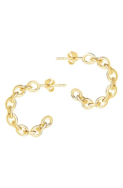 Shop Sterling Forever Delicate Chain Hoop Earrings In Gold