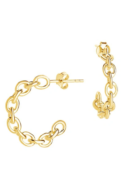 Shop Sterling Forever Delicate Chain Hoop Earrings In Gold