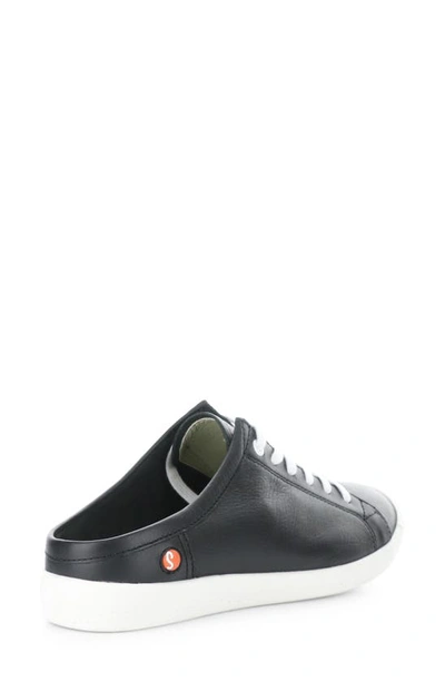 Softinos By Fly London Mule Sneaker In Black Smooth Leather