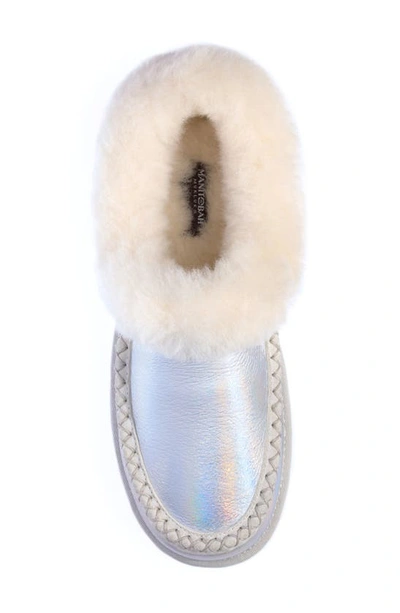 Shop Manitobah Genuine Shearling Cabin Clog In Reflective Frost