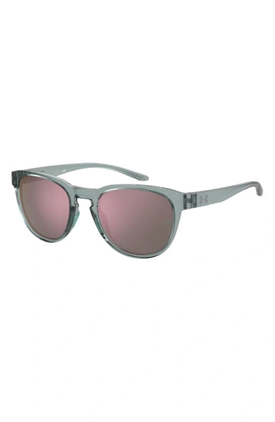 Shop Under Armour Skylar 53mm Round Sunglasses In Green Crystal/ Multi Violet