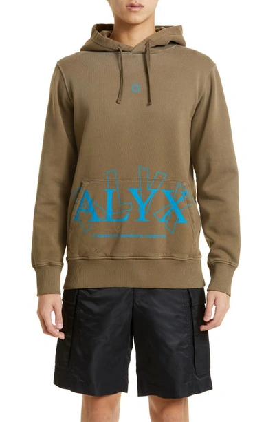 Shop Alyx 2x Logo Graphic Hoodie In Beg0003 Tan
