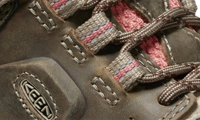 Shop Keen Ridge Flex Waterproof Mid Hiking Boot In Timberwolf/ Brick Dust