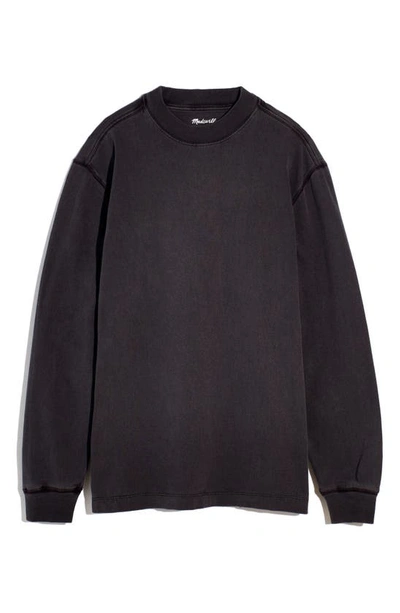 Shop Madewell Rodin Mock Neck Sweater In Black Coal