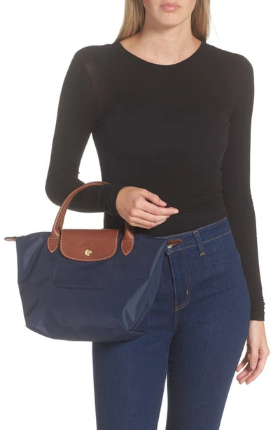 Longchamp Small Le Pliage Top Handle Bag In Marine
