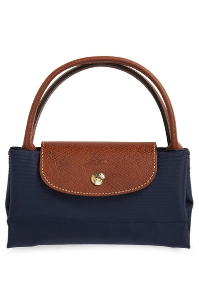 Longchamp Small Le Pliage Top Handle Bag In Marine