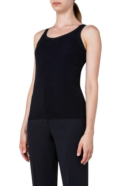 Akris Punto Embellished Scoopneck Knit Tank Top In Black