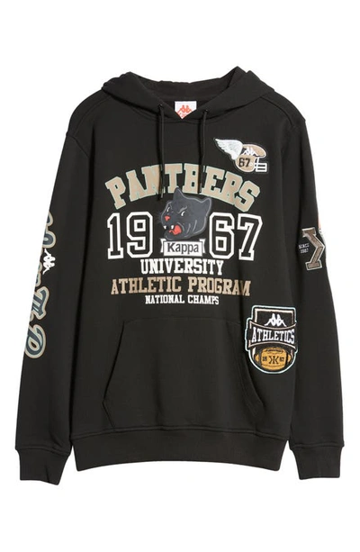 Shop Kappa Authentic Panthers Graphic Hoodie In Black Brown Chant