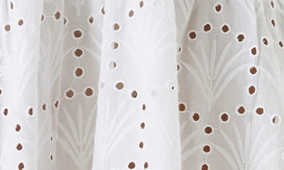 Shop Melissa Odabash Ashley Eyelet Detail Cotton Cover-up Tunic In White Fan