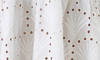 Melissa Odabash Ashley Eyelet Detail Cotton Cover-up Tunic In White Fan