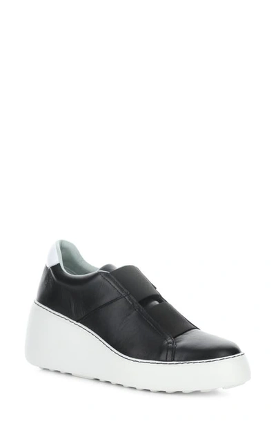 Shop Fly London Dito Platform Wedge Sneaker In 000 Black Dublin