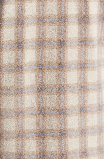 Shop Johnston & Murphy Plaid Print Fleece Quarter Zip Pullover In Brown/ Blue Plaid