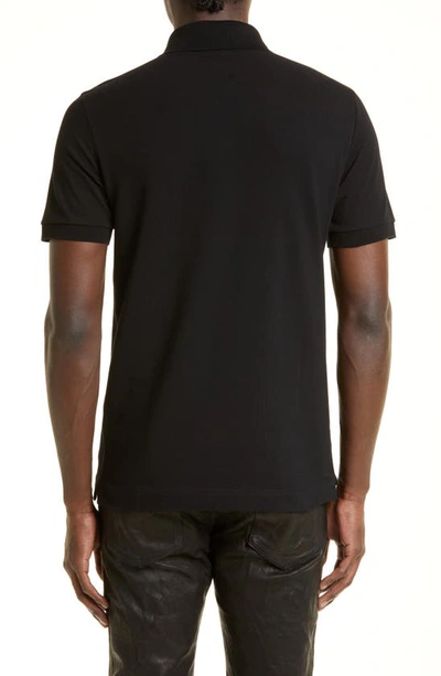 Dolce & Gabbana Piquet Polo Shirt With Logo Plate In Black