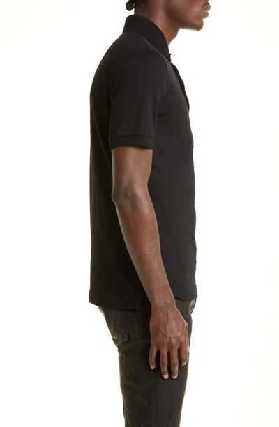 Dolce & Gabbana Piquet Polo Shirt With Logo Plate In Black