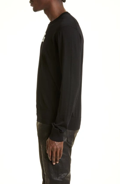 Shop Dolce & Gabbana Intarsia Logo Virgin Wool Blend Sweater In Black Inlay