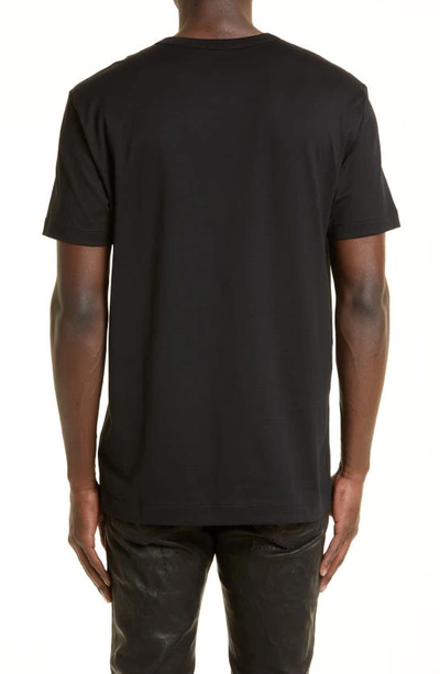 Dolce & Gabbana Cotton T-shirt With Metal Plaque Featuring Front Logo In Black