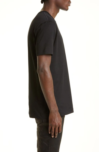 Dolce & Gabbana Cotton T-shirt With Metal Plaque Featuring Front Logo In Black