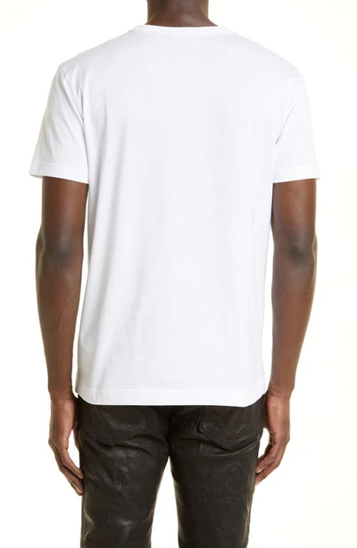 Dolce & Gabbana Logo Plate Crewneck Cotton T-shirt In Opt White