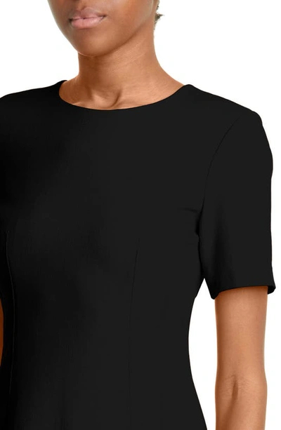 Shop Adam Lippes Short Sleeve Crepe Sheath Dress In Black