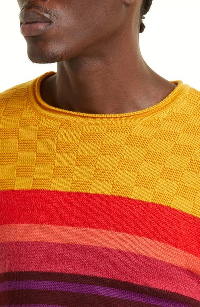 Shop Wales Bonner Crescendo Stripe Crewneck Merino Wool & Mohair Blend Sweater In Multi