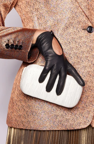 Shop Seymoure Washable Leather Driver Gloves In Black