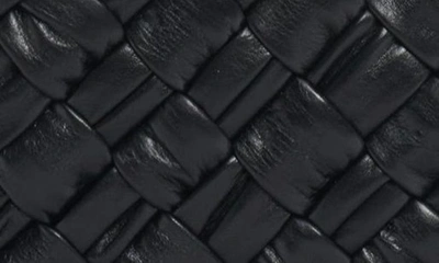 Shop Bottega Veneta Knot Clasp Intrecciato Leather Minaudière In 1019 Black-m Brass