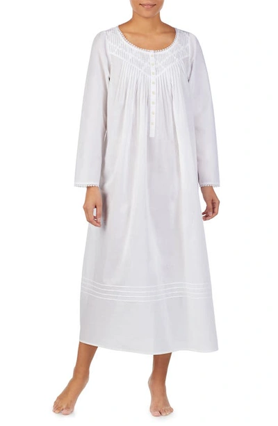 Eileen West Sleeveless Cotton Lawn Ballet Nightgown In Solid White