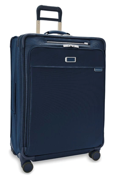 Briggs & Riley Baseline 29-inch Large Expandable Spinner Suitcase In Navy