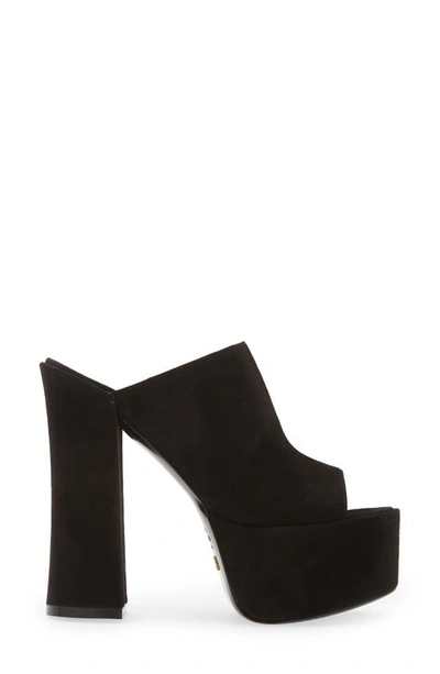 Stuart Weitzman Skyhigh 145 Platform Slide Sandal In Black