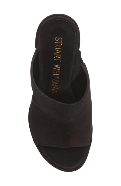 Stuart Weitzman Skyhigh 145 Platform Slide Sandal In Black