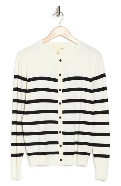 Shop By Design Lightweight Jackie Cardigan In Antique White French Stripe