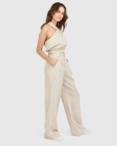 Shop Belle & Bloom State Of Play Wide Leg Pant - Sand In Beige