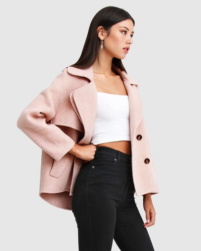 Shop Belle & Bloom I'm Yours Wool Blend Peacoat - Blush In Pink