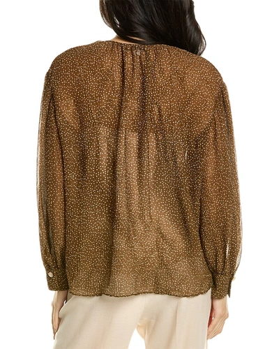 Shop Vince Starry Dot Blouse In Brown